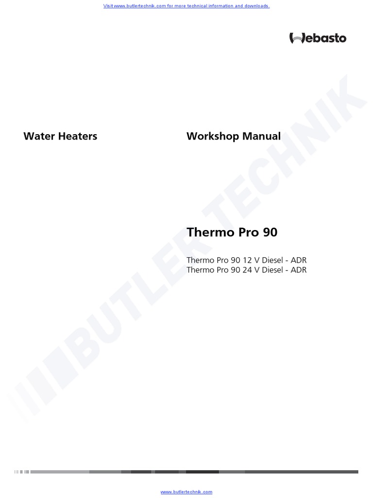 Webasto Heater Thermo Pro 90 Workshop Manual PDF | PDF | Coolant |  Combustion