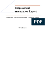 Employment Recommendation Report: Evaluation of Available Positions For An Accounting Graduate