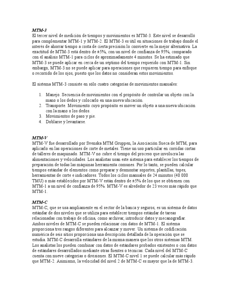 Sistema MTM | PDF | Herramientas | Diseño