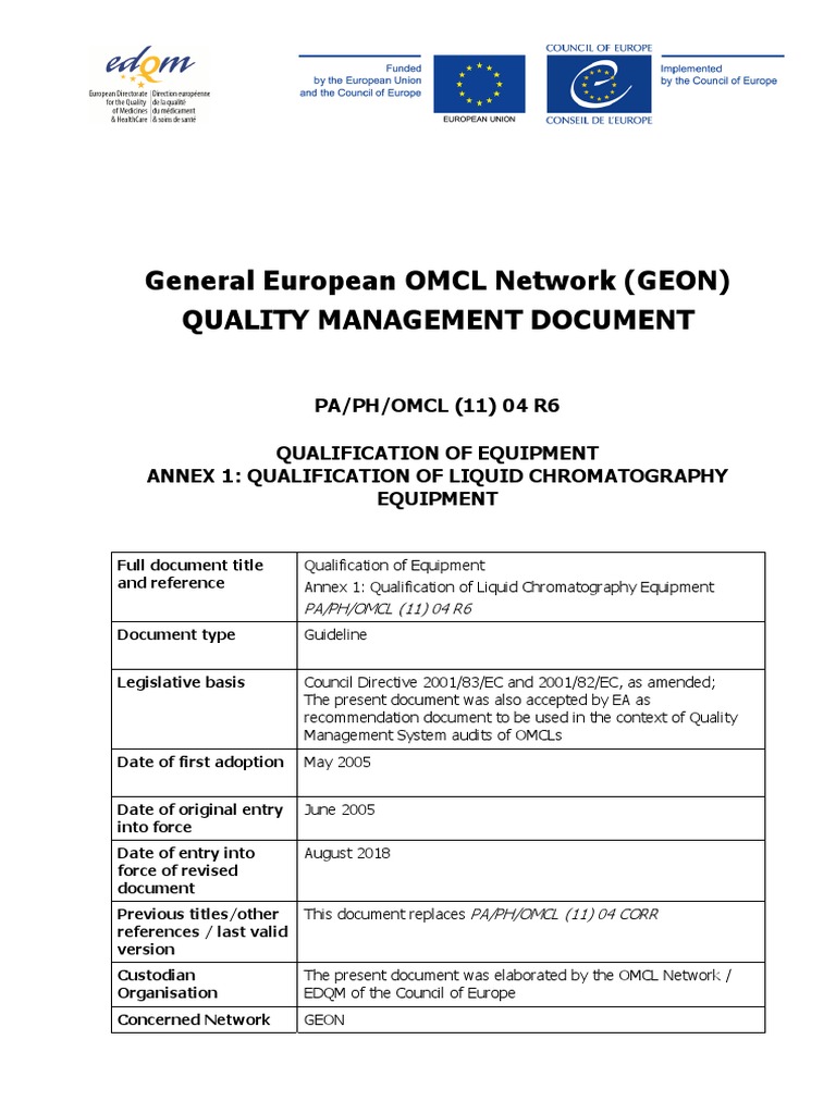 Quality Management Document Annex 1 Qualification of HPLC Equipment ...