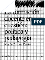 Davini La Formacion Docente en Cuestion Politica y Pedagogia PDF