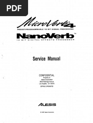 Alesis Nanoverb Service Manual PDF | PDF