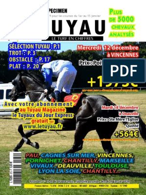 Le Tuyau Magazine Echantillon | PDF | Courses de chevaux | Course