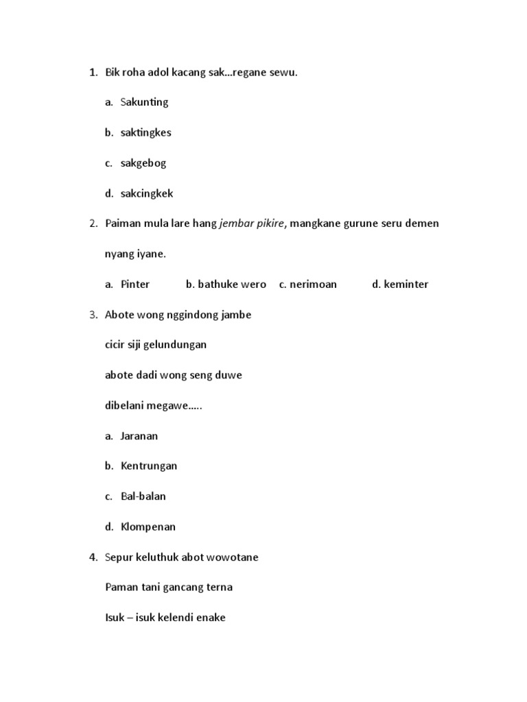 Soal Cbt Using 5 Pdf