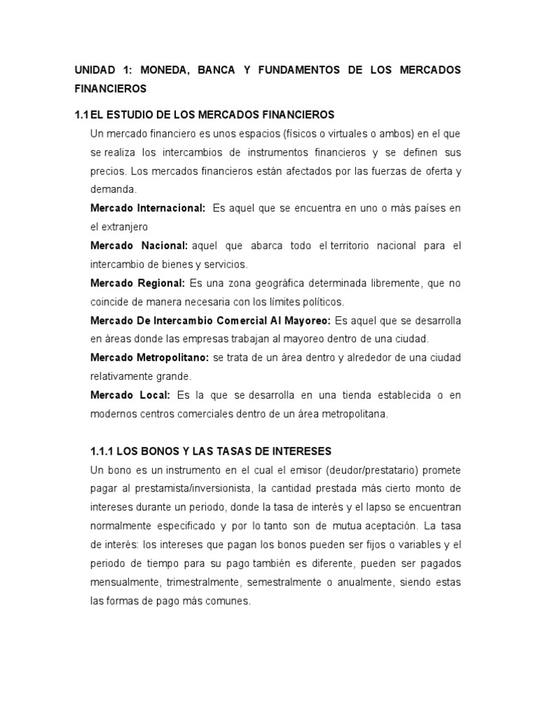 Fundamentos de Mercados Financieros y Banca | PDF | Mercado de divisas ...