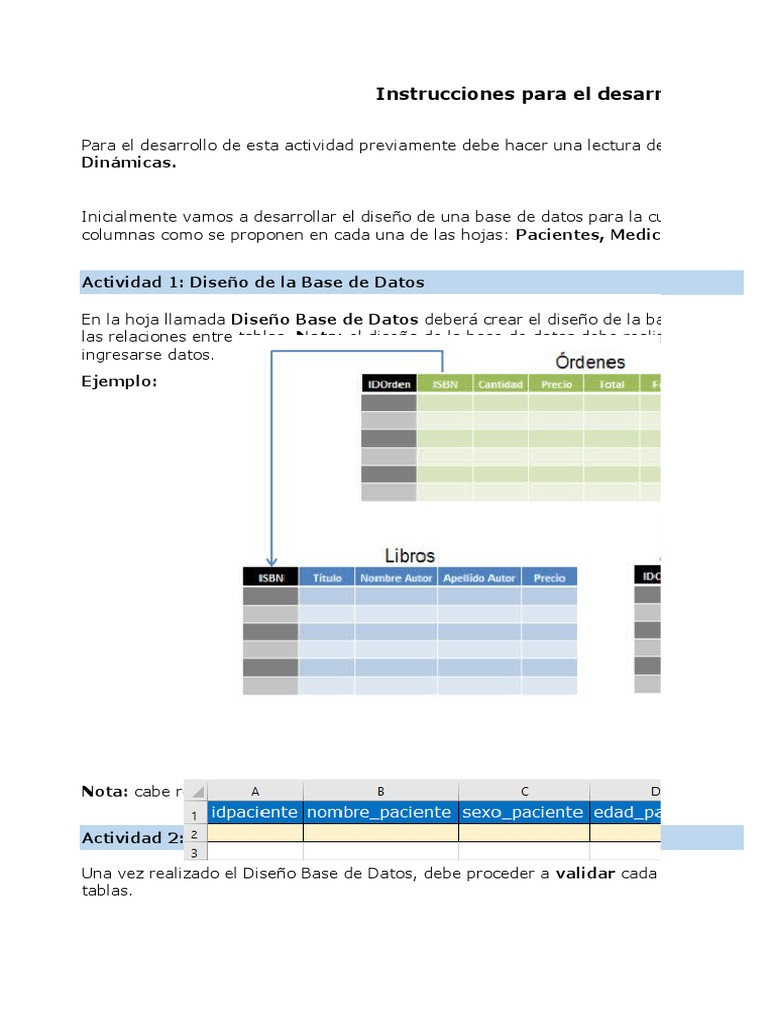 Diseño y Gestión de Base de Datos Excel | PDF | Bases de datos ...