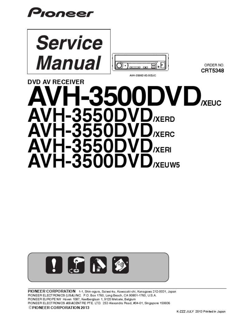 Pioneer Avh-3500dvd Avh-3550dvd | PDF | Soldering | Dvd