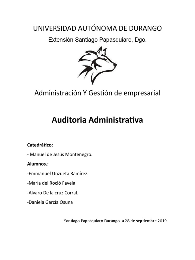 Ejemplo de Auditoria Administrativa. PDF Auditoría Calidad