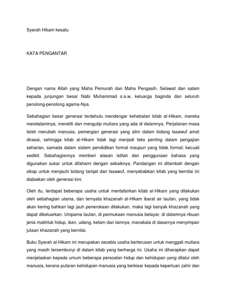 Syarah Hikam Kesatu Pdf