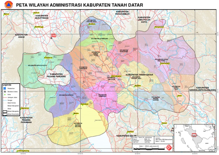 Peta Administrasi Kabupaten Tanah Datar | PDF