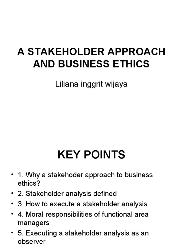 Stakeholder Analysis in Business Ethics | PDF | Stakeholder (Corporate ...