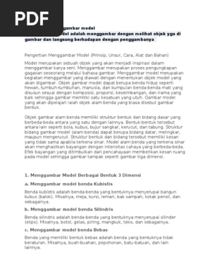 Pengertian Menggambar Model