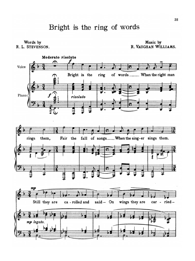 Vaughan-Williams-Bright Is The Ring of Words From Songs of Travel