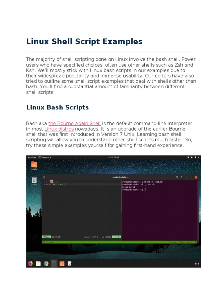 Keerthi Krishna - Linux Shell Script Examples | PDF | Shell (Computing ...