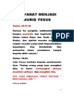 3 Syarat Menjadi Murid Yesus