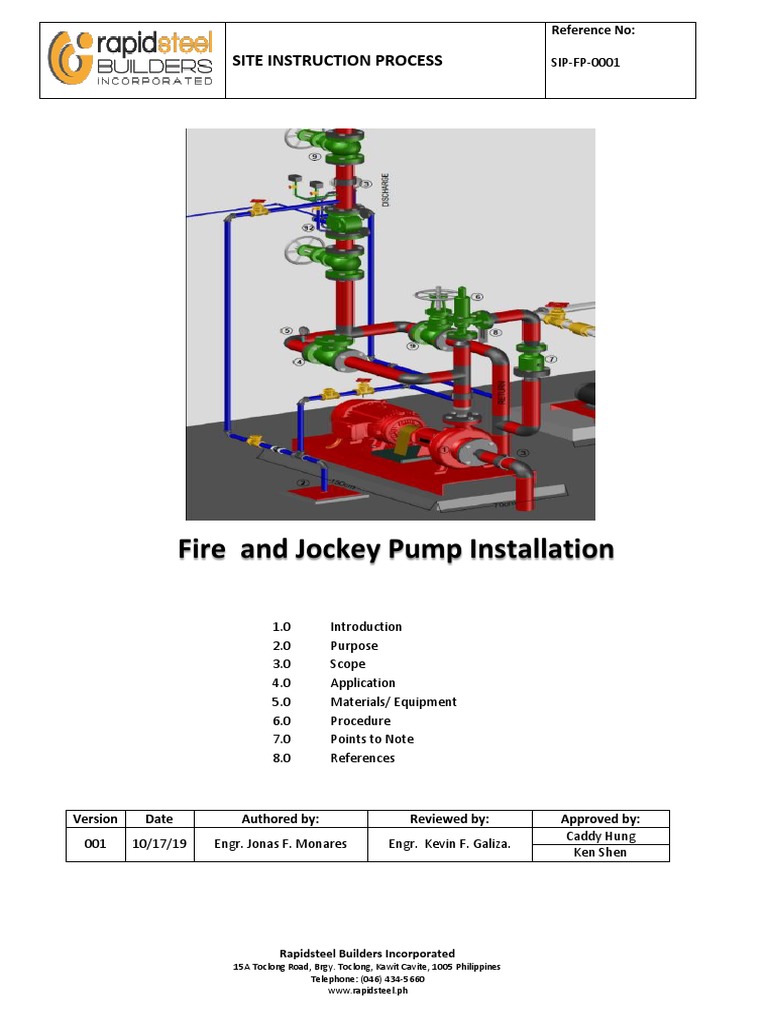 Fire and Jockey Pump Installation Guide | PDF | Fire Sprinkler System ...