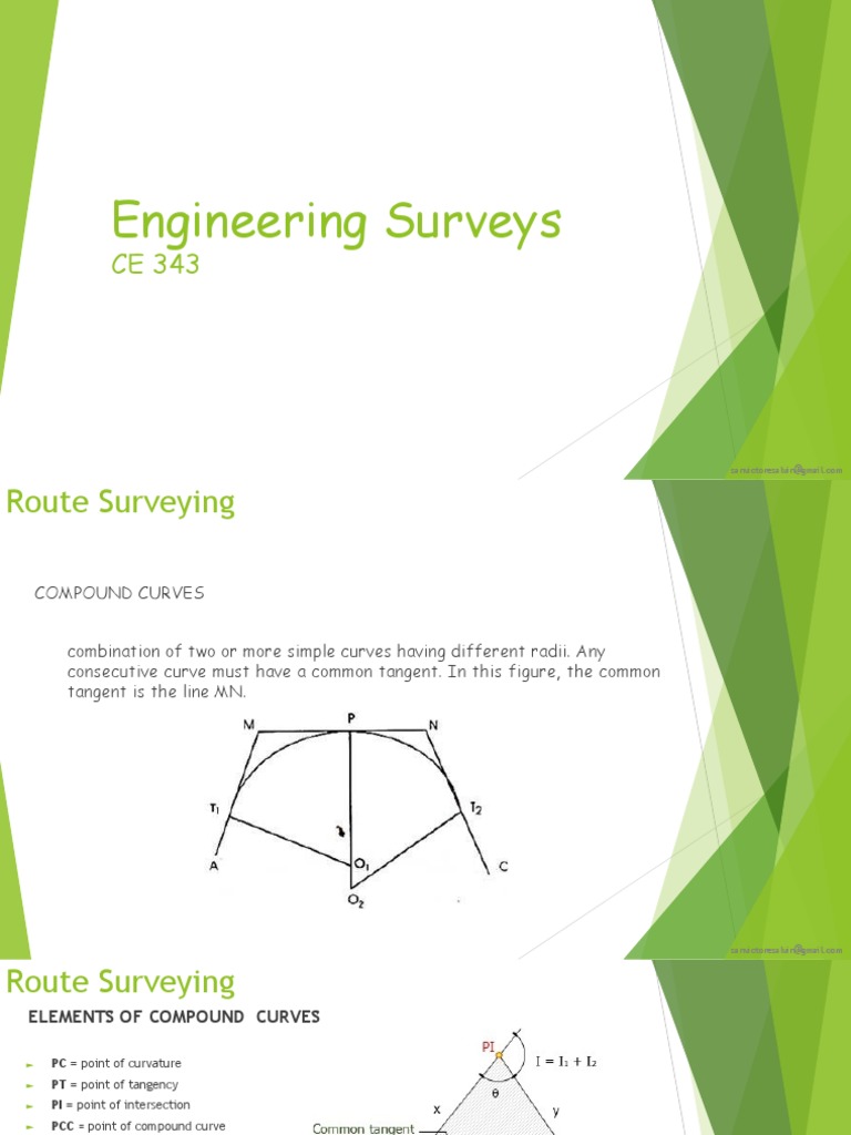 Elements of Compound Curves in Surveying | PDF | Tangent | Vertex ...