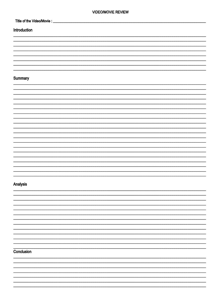 Video Movie Review Template | PDF
