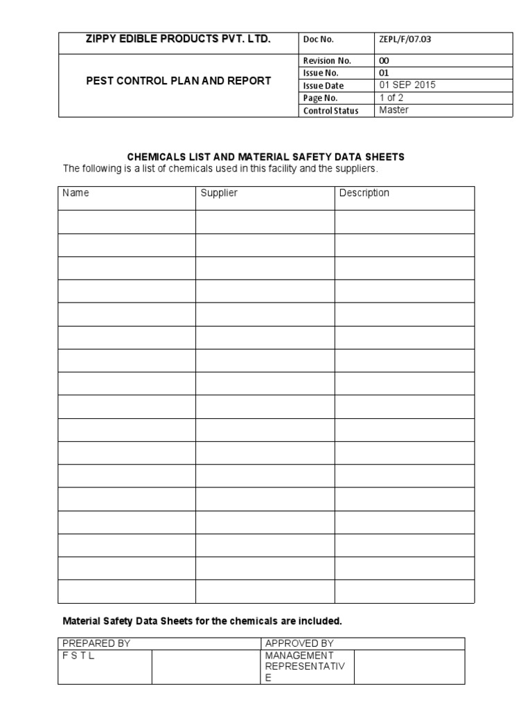 F 07.03 Pest Control Plan and Record PDF