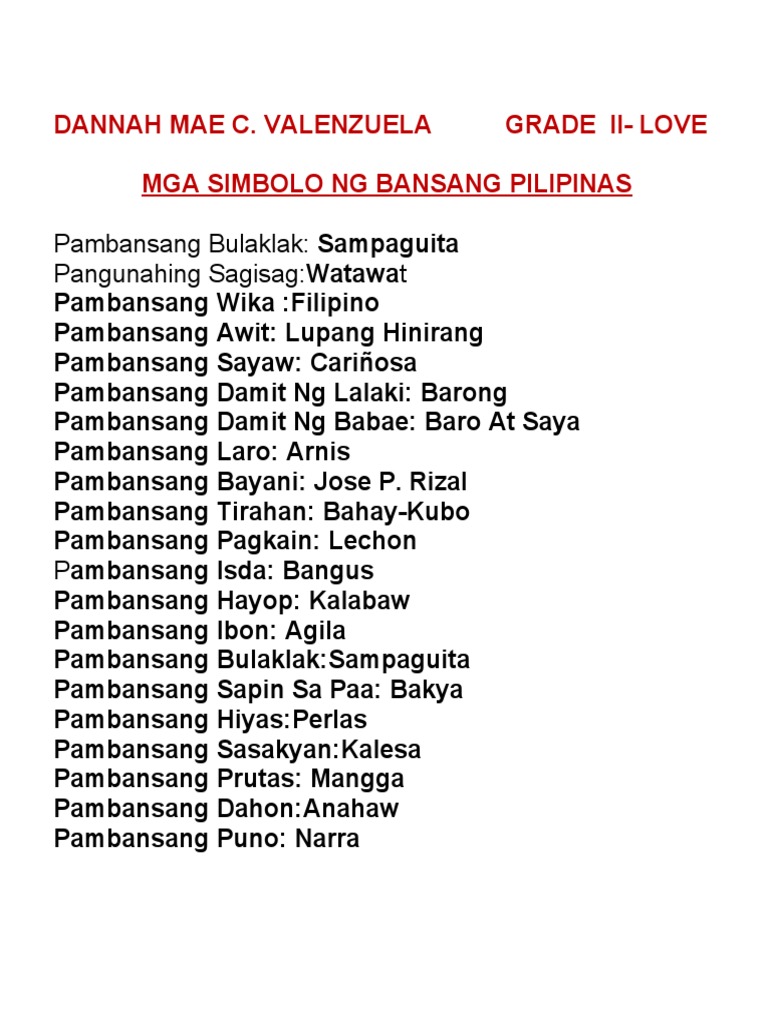 Pambansang Simbolo | PDF