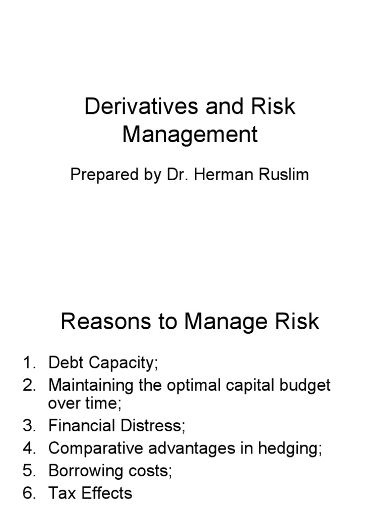 Derivatives and Risk Management | PDF | Option (Finance) | Futures Contract