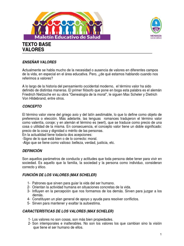 Enseñanza de Valores en Educación | PDF | Maestros | Aprendizaje