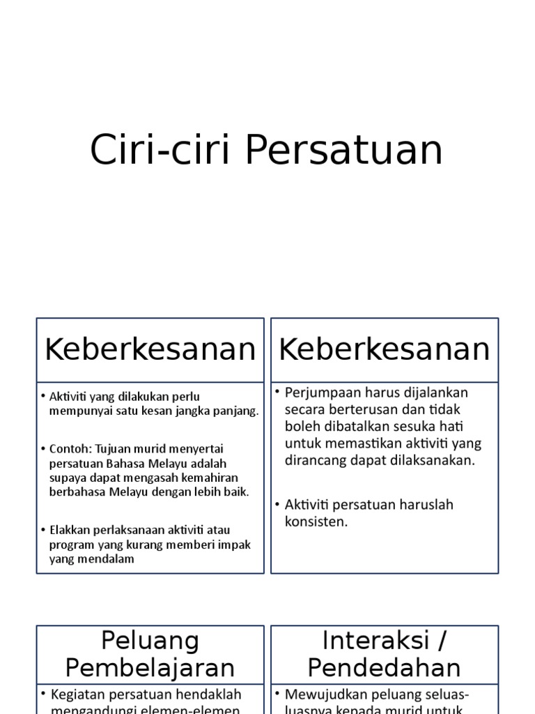 Ciri Ciri Persatuan Pdf