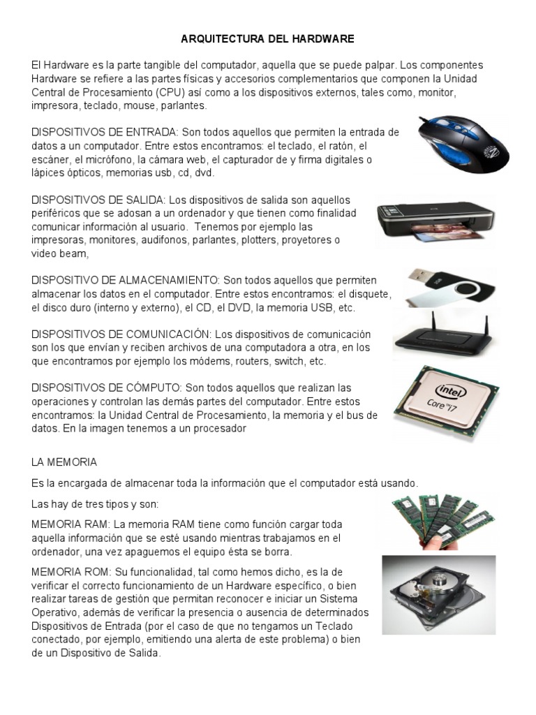 Estructura y Funciones del Hardware | PDF | Periférico | Hardware de la ...