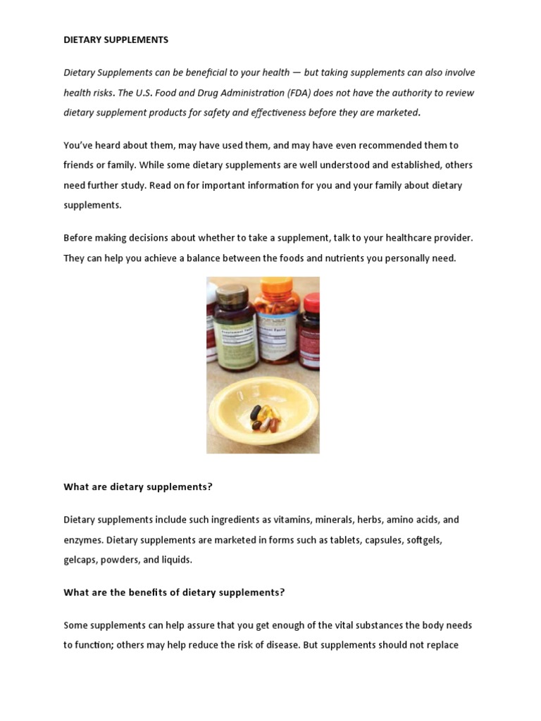 Dietary Supplements Pdf Dietary Supplements Pharmacology