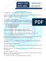 Circular Motion CET Test 8-3-2020 - 1 PDF