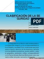 Clasificación de la seguridad nacional: alimentaria, social, de estado y fronteriza