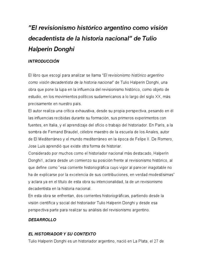 Revisionismo histórico argentino decadente | PDF | Historiografía | Science