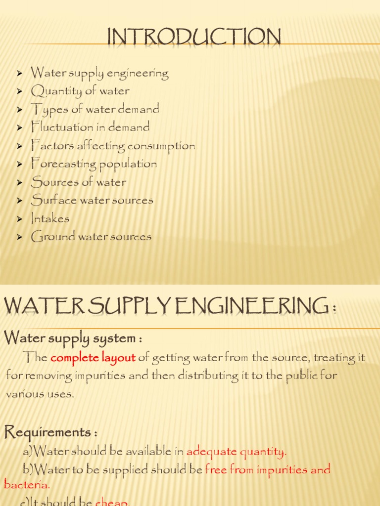 Module01 Water Supply Engineering PDF PDF Aquifer Groundwater