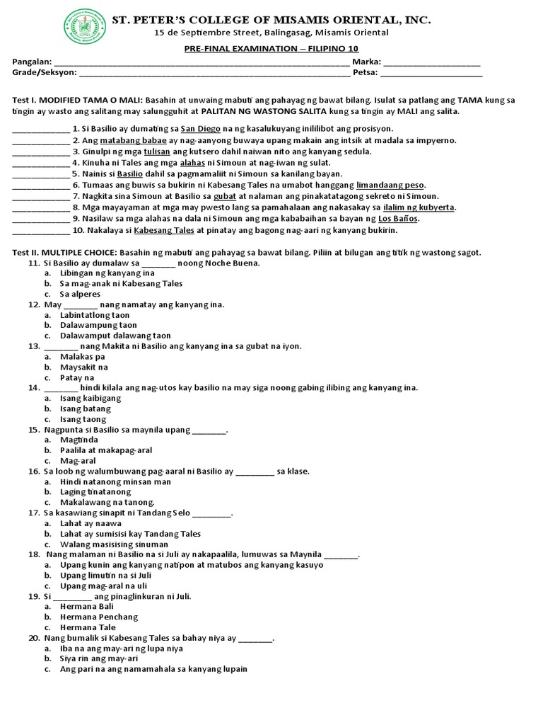 Fil Prefinal | PDF