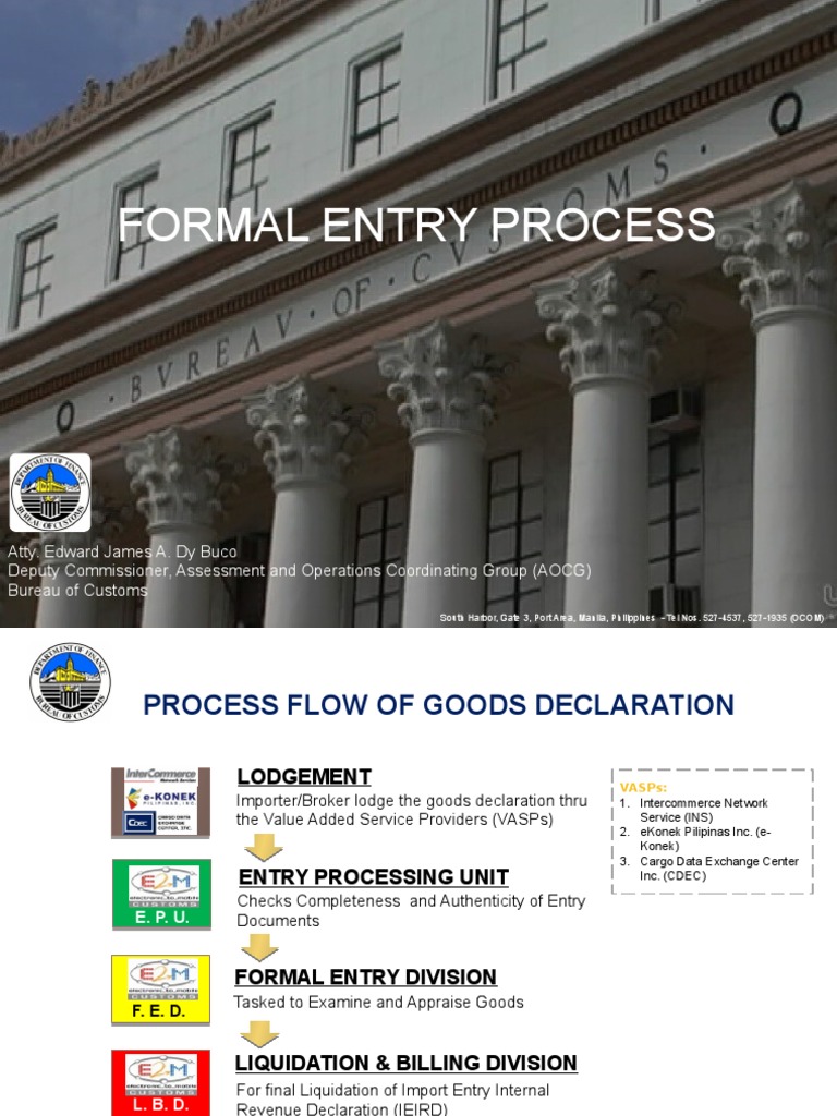 Formal Entry Process in Customs | PDF | Government | Business