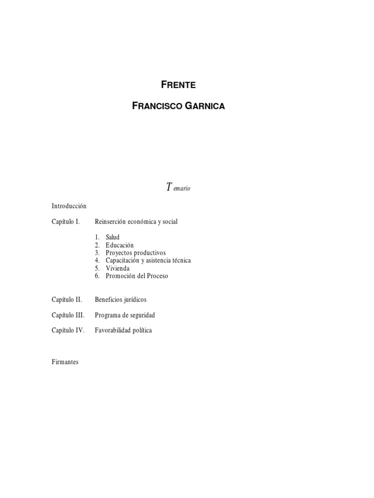 CO 940630 Acuerdo Frente Francisco Garnica PDF PDF Colombia