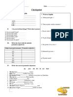 Test Can Possessive Adjectives and Time