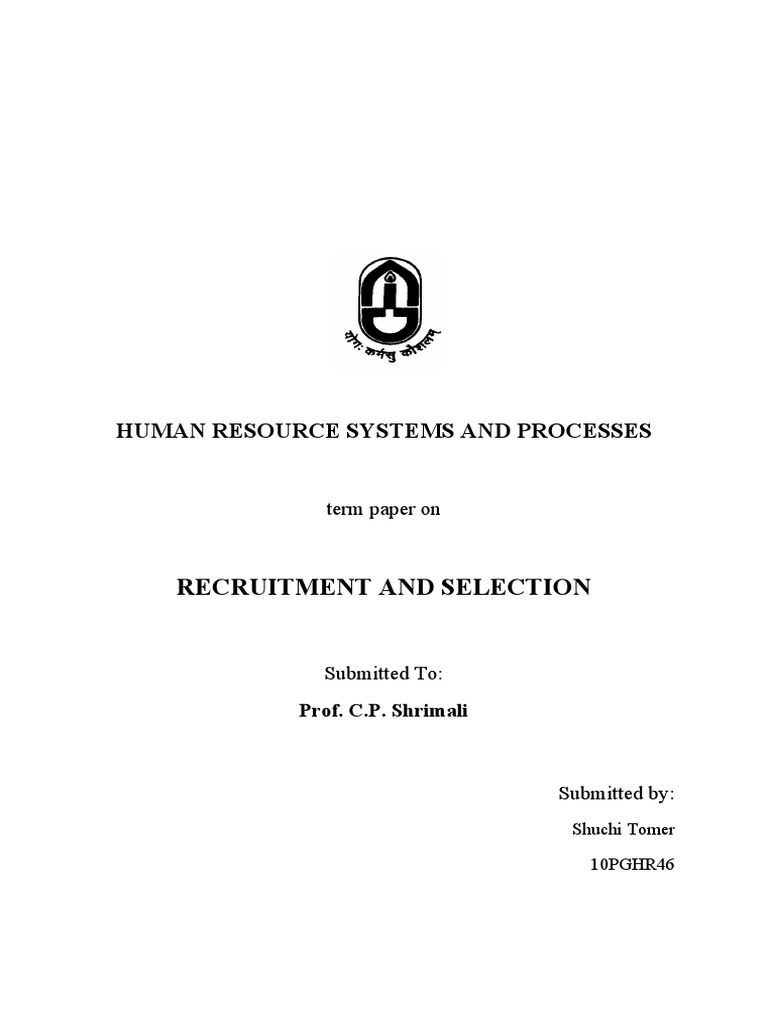 Recruitment and Selection Processes | PDF | Recruitment | Human ...