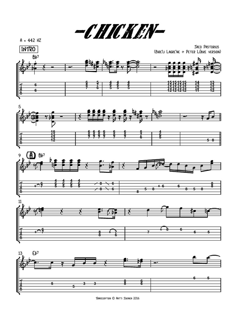 Chicken (Jaco Pastorius) | PDF | Musique jazz | Divertissement (Général)