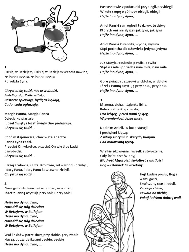 Koledy Dla Scholi Z Obrazkami | PDF