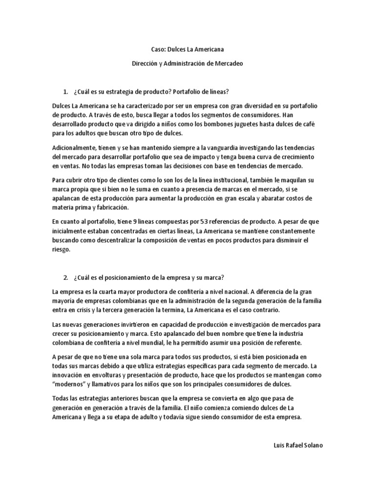 Estrategias de Dulces La Americana | PDF | Producto (Negocio) | Marca