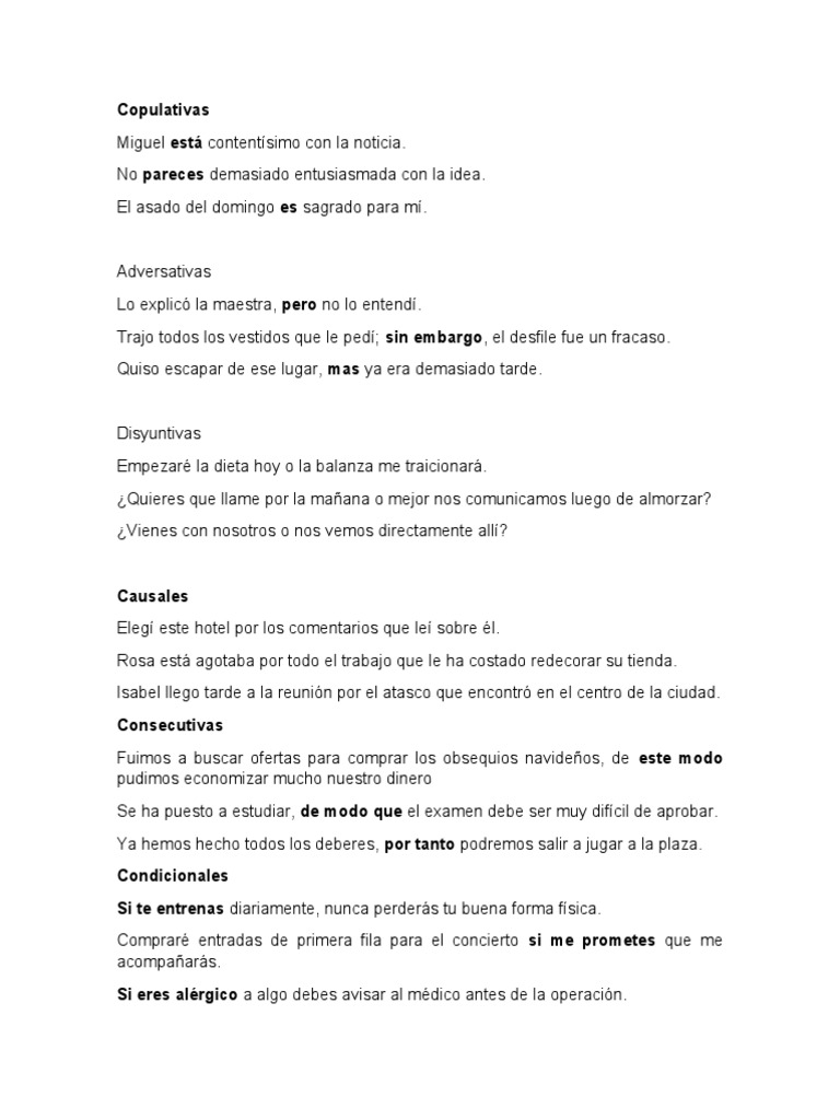 Ejemplos de oraciones copulativas | PDF