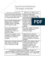 Physical and Chemical Changes at Home
