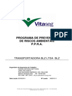 PPRA da Transportadora BLZ Ltda com análise de riscos em 4 setores e 16 funções