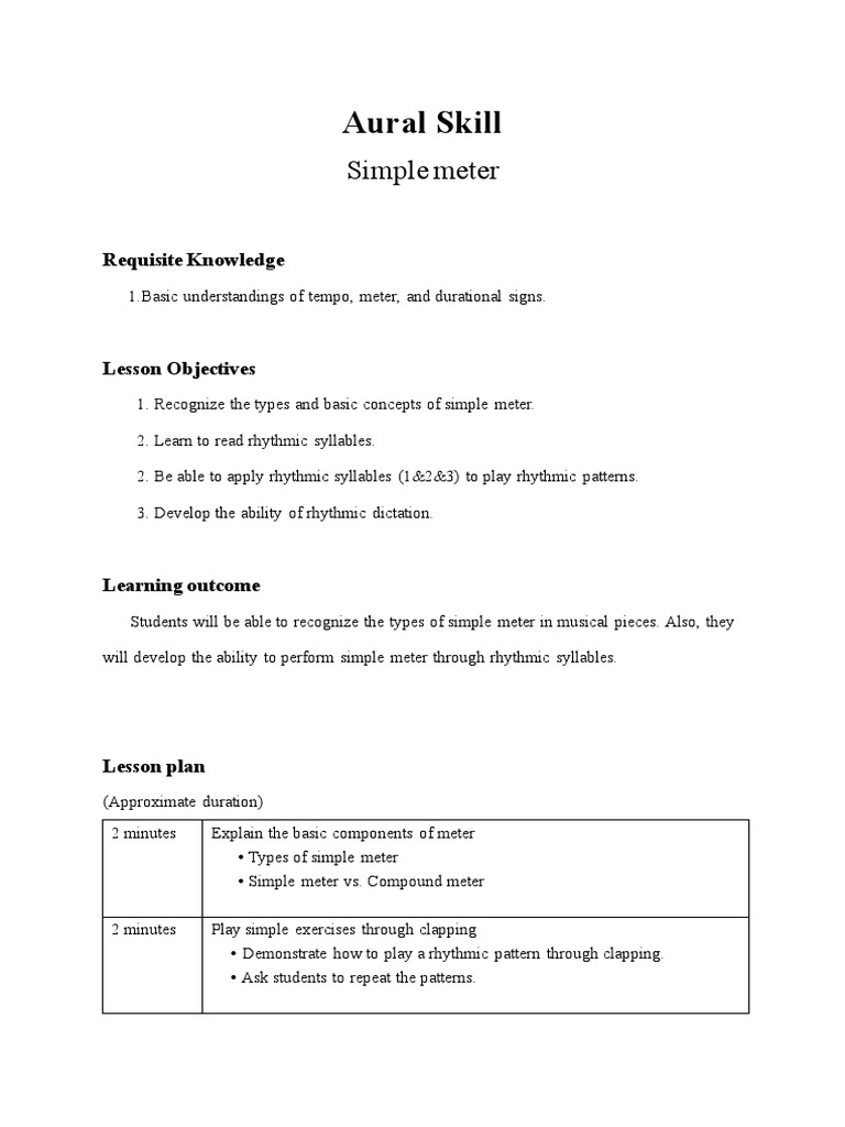 Lesson Plan Revised | PDF | Rhythm | Poetics