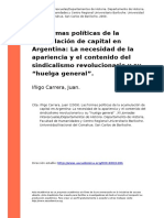 Inigo Carrera, Juan (2009). Las Formas Politicas de La Acumulacion de Capital en Argentina La Necesidad de La Apariencia y El Contenido d (..)