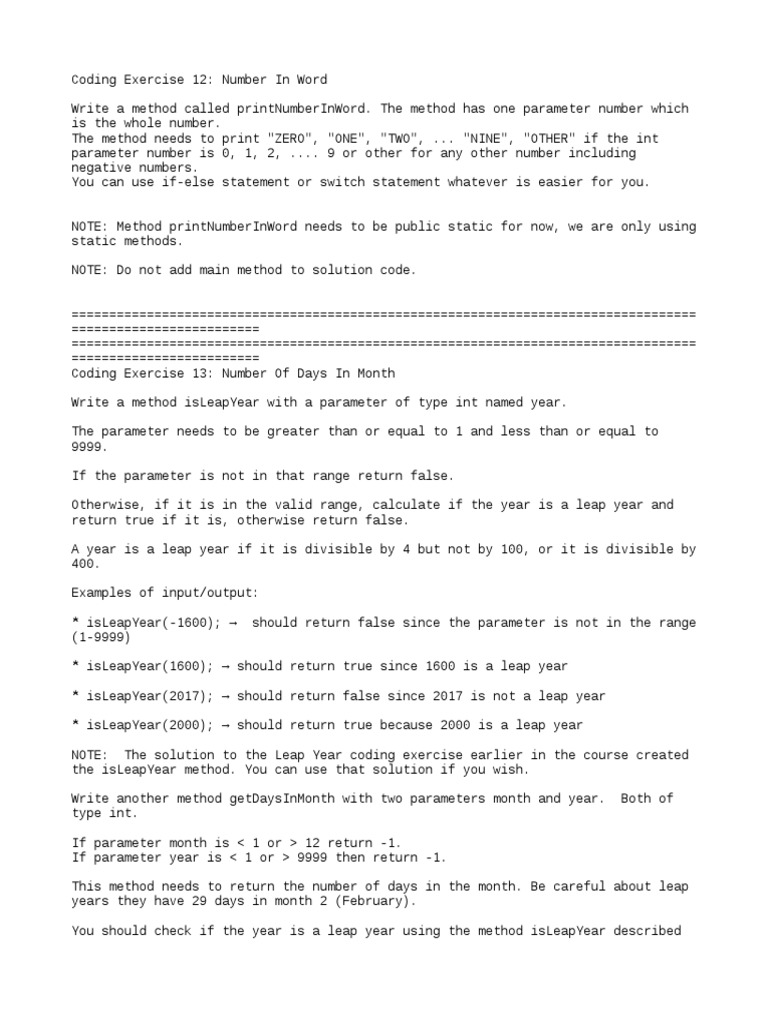 Coding Exercises 12-28 | PDF | Parameter (Computer Programming) | Numbers