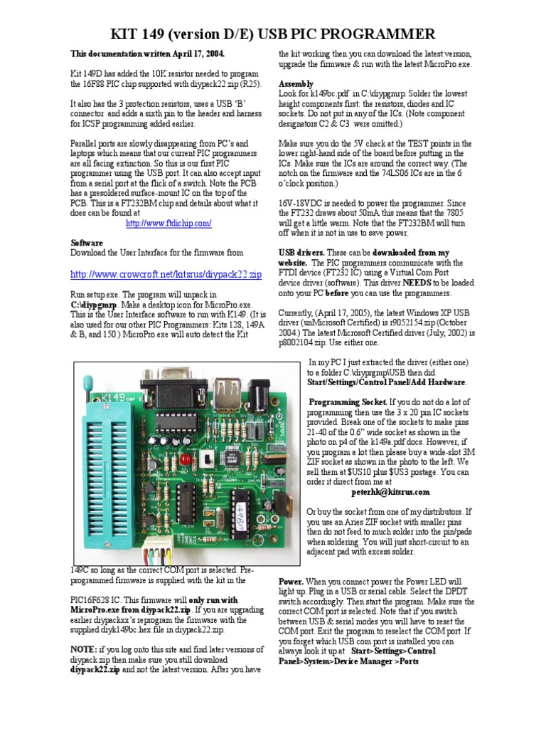 Drivers hitex port devices lucie