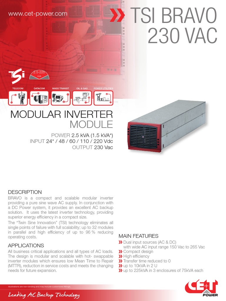 CET Power - BRAVO 230vac Datasheet - v1.4 | PDF | Power Inverter ...