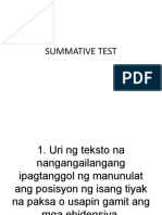 Summative Test Filipino